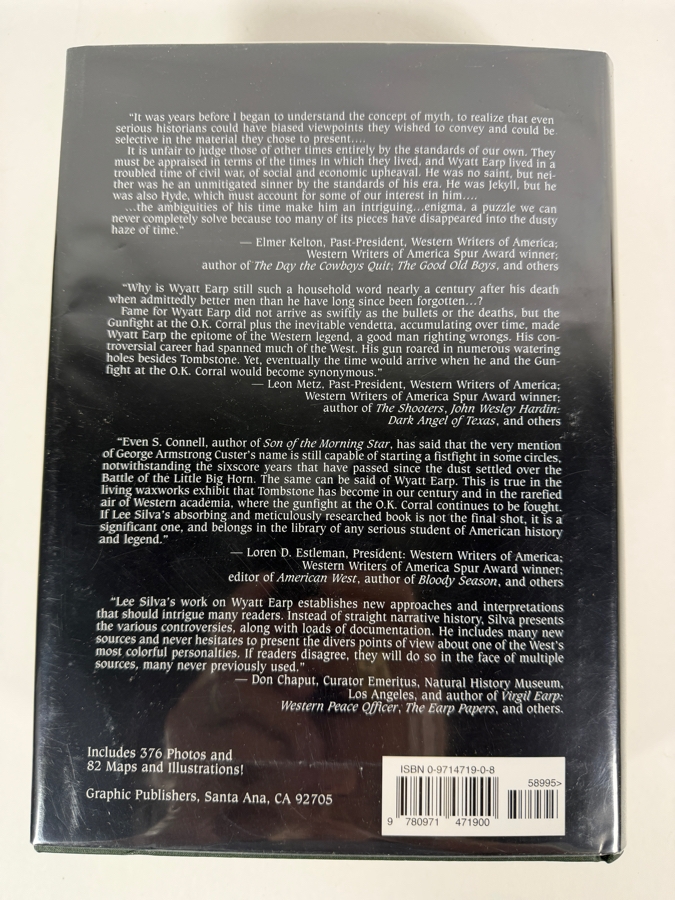 Rare Signed Limited Edition of 100 Hardcover First Printing Book Wyatt Earp: A Biography of the Legend Volume One, the Cowtown Years Presented to Actor Hugh O'Brian Who Portrayed Wyatt Earp (Client Was Hugh O'Brian's Assistant) [Photo 9]