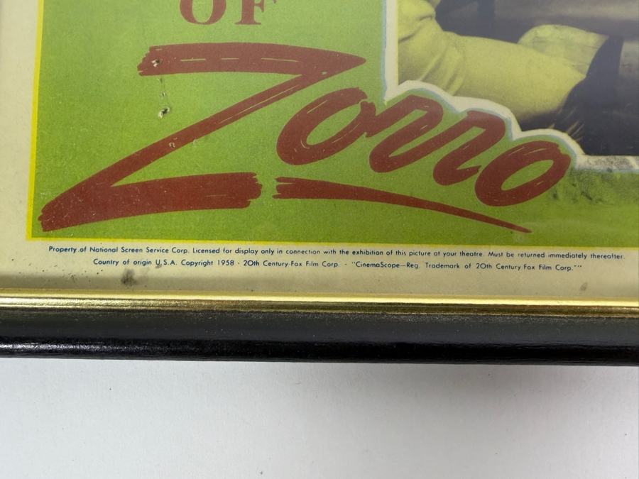 Vintage 1958 The Mark Of Zorro Lobby Card R58-387 Signed By Director Rouben Mamoulian Framed 14.5 X 12 [Photo 5]