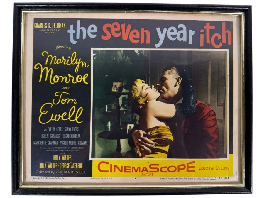 Vintage 1955 The Seven Year Itch Marilyn Monroe Lobby Card 55-235 Framed 14.5 X 11.5