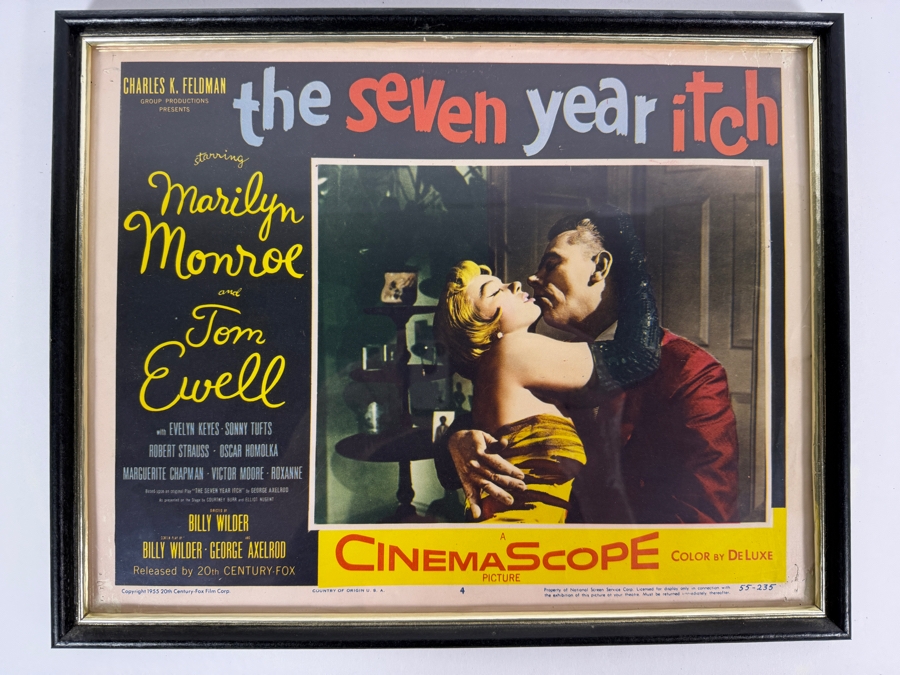Vintage 1955 The Seven Year Itch Marilyn Monroe Lobby Card 55-235 Framed 14.5 X 11.5 [Photo 2]