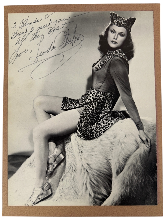 Signed Photograph Featuring Actress Linda Stirling Known for her Roles in 1940s Movie Serials like The Tiger Woman 8.5 X 11