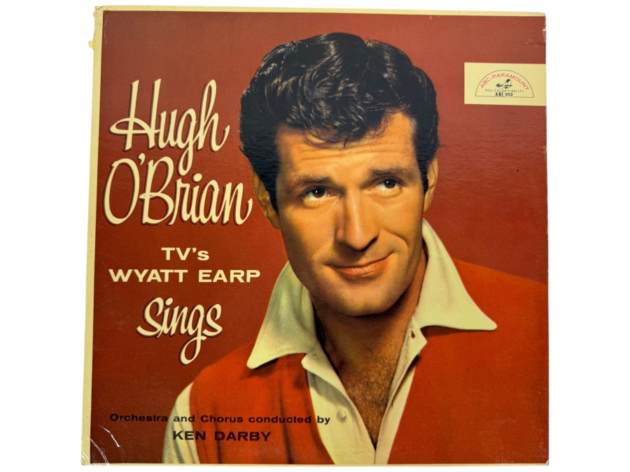 1957 Vinyl Record Album Titled TV's Wyatt Earp Sings Featuring Hugh O'Brian on the ABC-Paramount Label