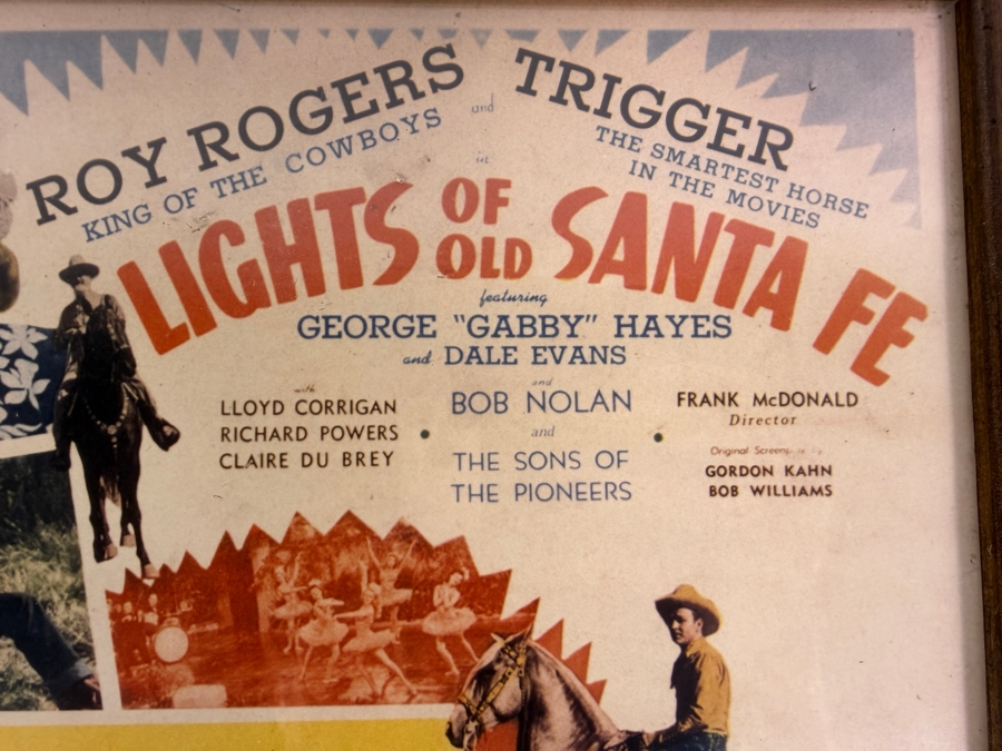 Lights In Old Santa Fe Lobby Card Roy Rogers, Dale Evans and Trigger Framed 15 X 12 [Photo 4]