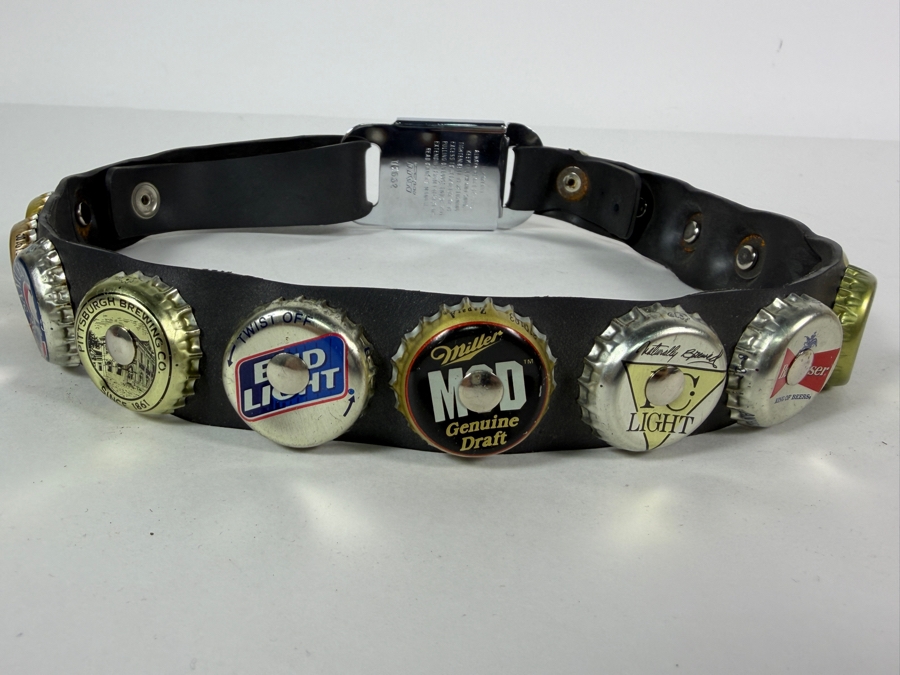 Vintage GM Motors Belt Buckle with Vintage Beer Bottle Caps [Photo 3]