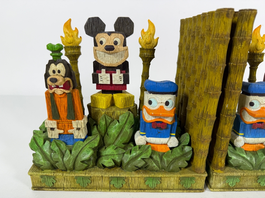 Official Disney Parks Polynesian Village Resort Souvenir Tiki Bookend Set 7'H [Photo 3]