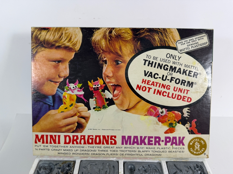 Vintage 1967 Mattel Thingmaker Mini Dragons Maker-Pak (Heating Unit Not Included) - Note Bottom Of Styrofoam Disintegrated - See Photos [Photo 3]