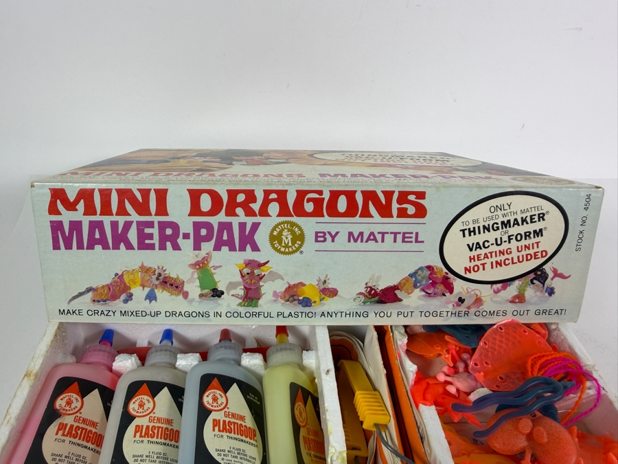Vintage 1967 Mattel Thingmaker Mini Dragons Maker-Pak (Heating Unit Not Included) - Note Bottom Of Styrofoam Disintegrated - See Photos [Photo 4]