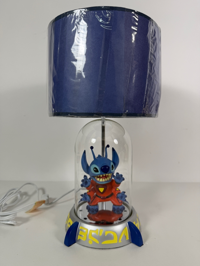 Rare Disney Stitch 'Experiment 626' Lamp Featuring Stitch in his Prisoner Suit Inside a Glass Dome 15H [Photo 2]