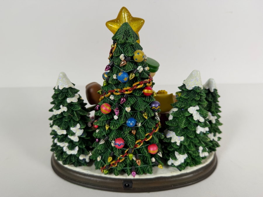 Danbury Mint Peanuts Christmas Tree Sculpture Titled 'Christmas Time Is Here!' with Original Box 9.5W X 7.5H [Photo 3]