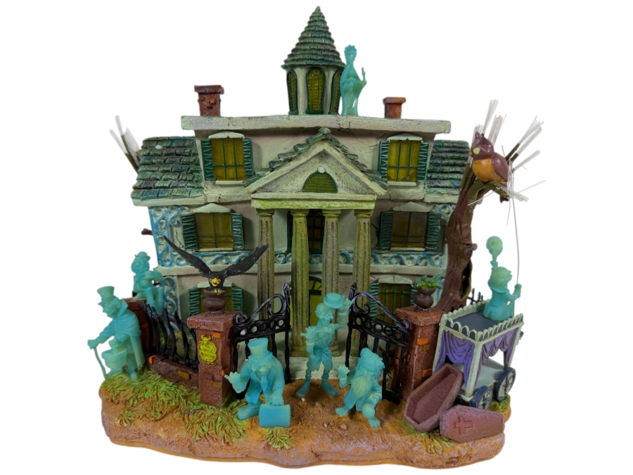 Vintage 2002 Disney Store Exclusive The Haunted Mansion Light-Up Fiber Optic Resin House Miniature 9'W X 7'D X8.5'H