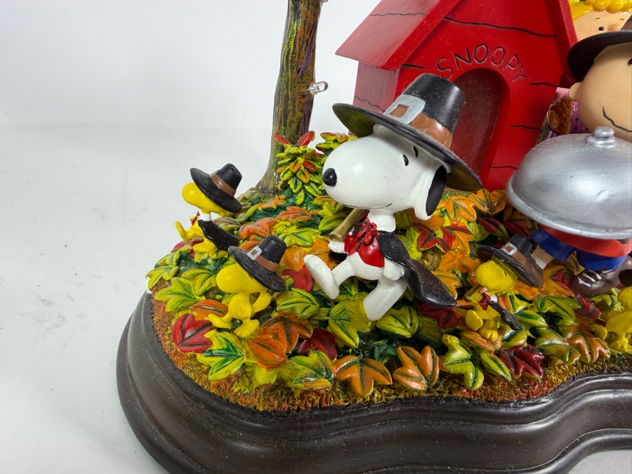 Vintage Peanuts A Time To Give Thanks Thanksgiving Lighted Sculpture By Danbury Mint 10'W X 5'D X7'H [Photo 2]
