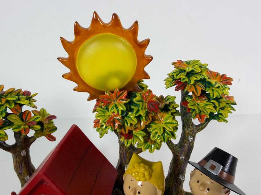 Vintage Peanuts A Time To Give Thanks Thanksgiving Lighted Sculpture By Danbury Mint 10'W X 5'D X7'H [Photo 5]