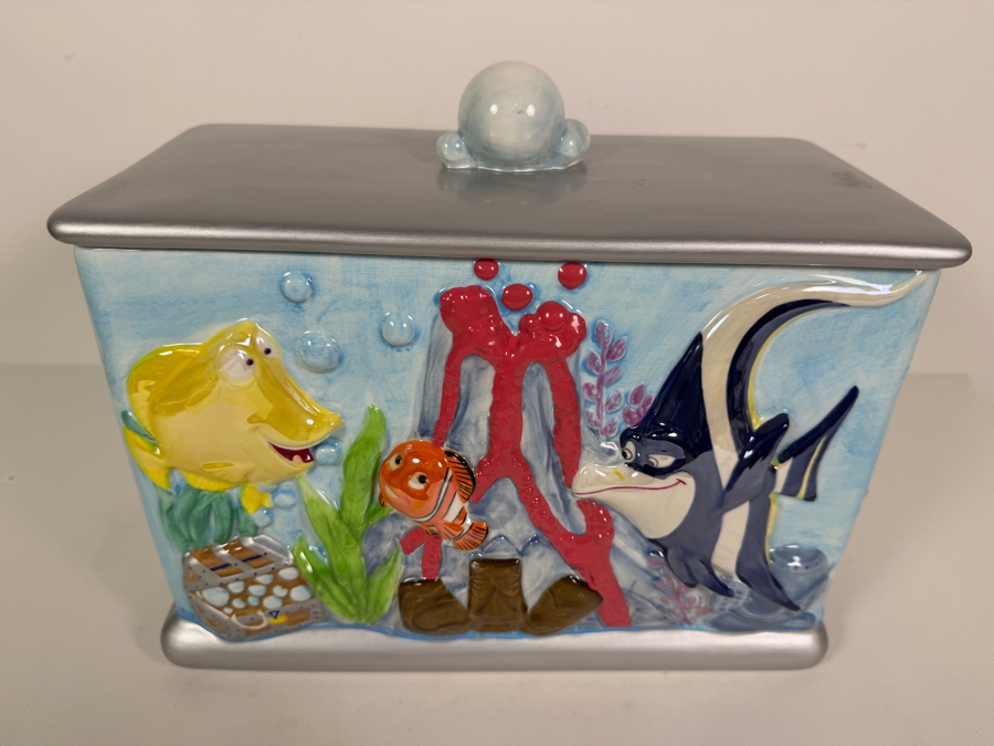 Vintage Westland Giftware Disney Pixar Finding Nemo Dentist Office Aquarium Ceramic Cookie Jar 12'W X 6'D X 8.5'H [Photo 2]