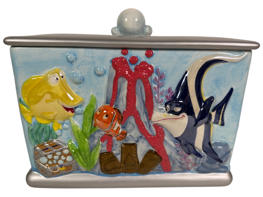 Vintage Westland Giftware Disney Pixar Finding Nemo Dentist Office Aquarium Ceramic Cookie Jar 12'W X 6'D X 8.5'H