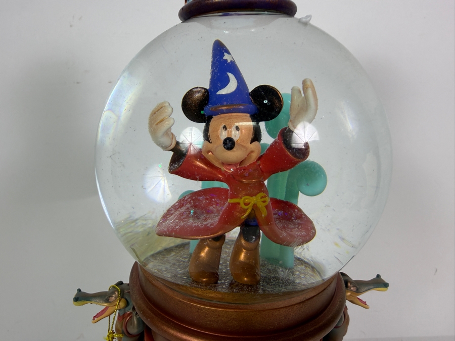 Vintage Disney Store Exclusive Fantasia 65th Anniversary Sorcerer Mickey Mouse Musical Tower Snow Globe 15'H [Photo 3]