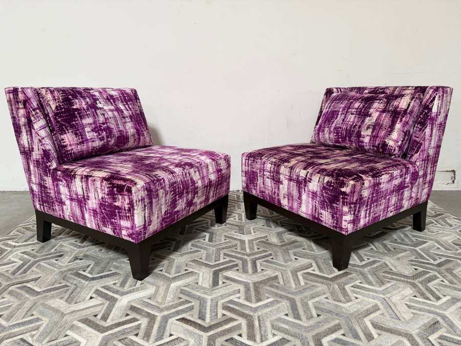Pair Of Custom Lounge Chairs 34W X 34D X 36H Retails $9,000 [Photo 6]