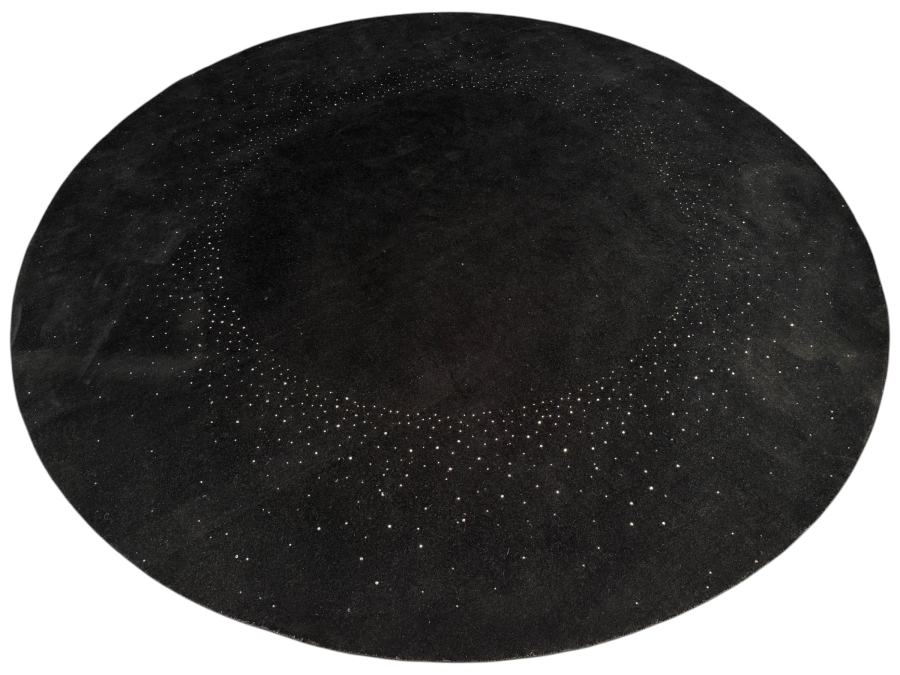 J. D. Staron Handmade Wool Rug Embedded with Crystals Forming a Celestial Star-Like Pattern Around Its Edge Retails $15,000