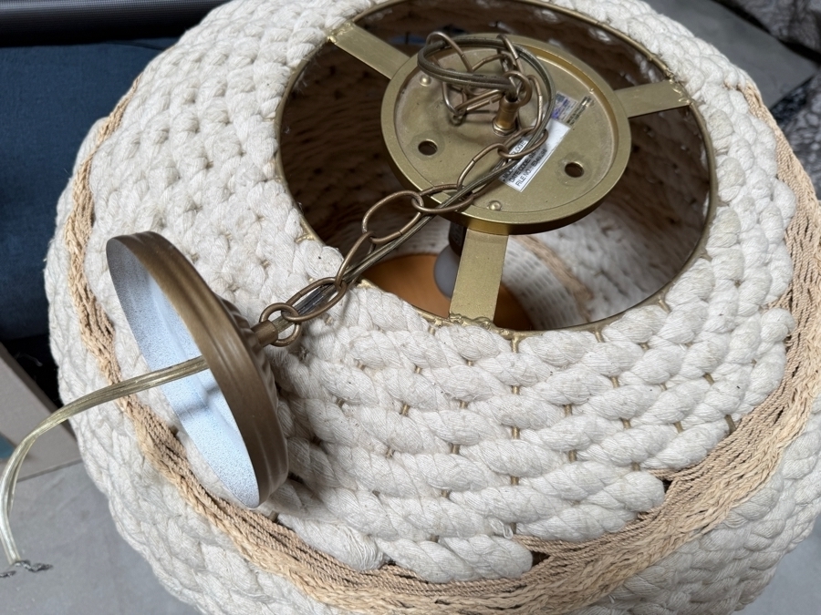 Anthropologie Woven Rope Pendant Light Fixture 26W X 14H [Photo 6]