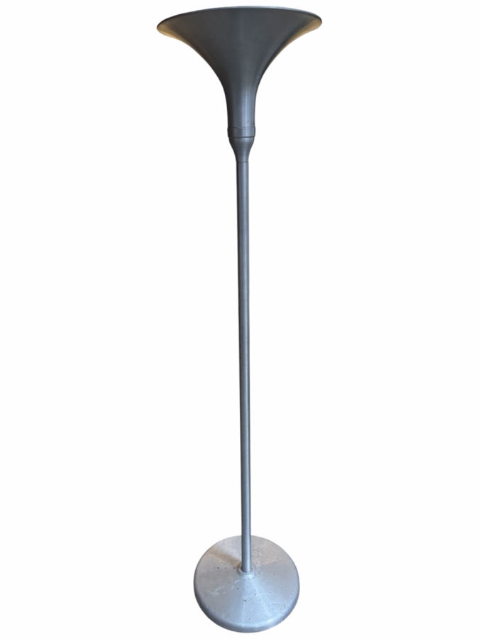 Vintage Art Deco Machine Age Aluminum Floor Lamp 64.5'H