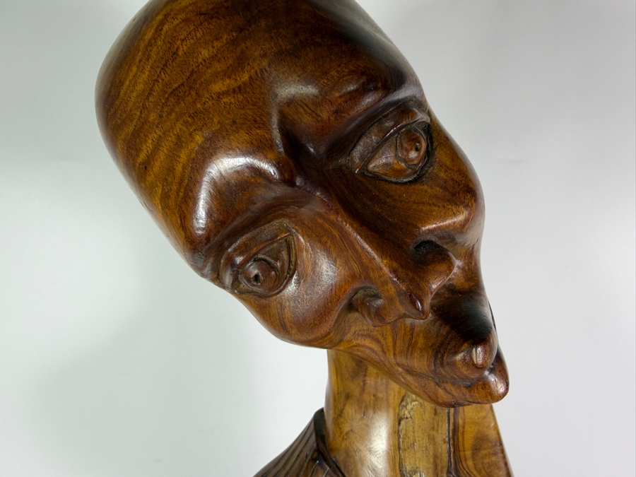 Elongated Tribal Wooden Tree Trunk Carving of a Man 40'H [Photo 4]