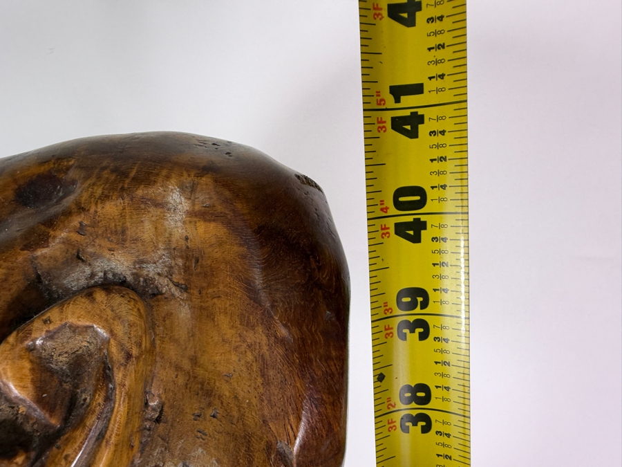 Elongated Tribal Wooden Tree Trunk Carving of a Man 40'H [Photo 7]
