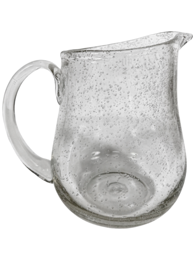 Vintage Bubble Glass Pitcher 8.5'H