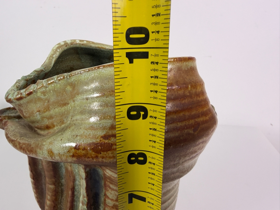 Vintage 1974 Brutalist Sculptural Studio Pottery Vase Signed by Artist 1974 Philadelphia 10'H [Photo 12]