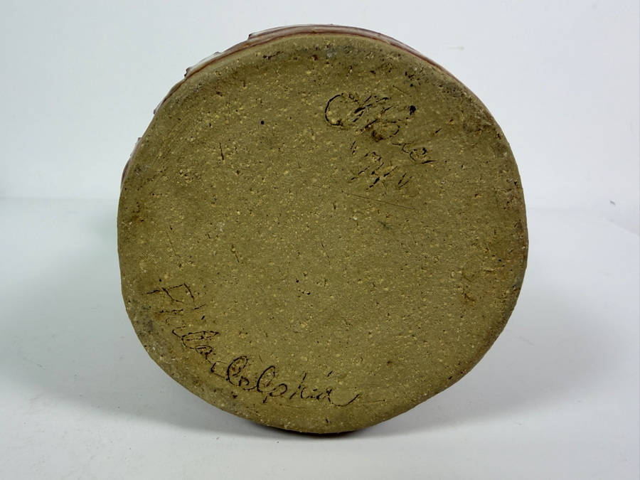 Vintage 1974 Brutalist Sculptural Studio Pottery Vase Signed by Artist 1974 Philadelphia 10'H [Photo 7]