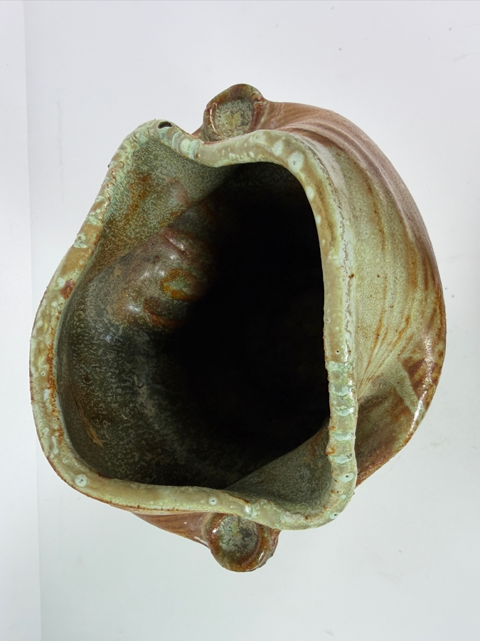 Vintage 1974 Brutalist Sculptural Studio Pottery Vase Signed by Artist 1974 Philadelphia 10'H [Photo 6]