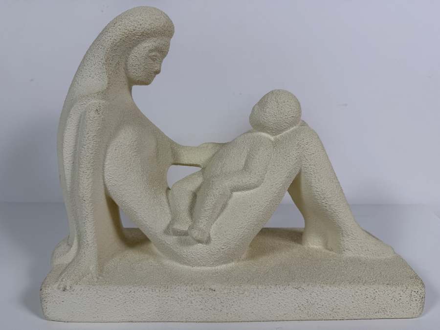 Vintage 1990s Royal Haeger 'Mother and Child' Ceramic Statue 14W X 5.5D X 11.5H [Photo 3]
