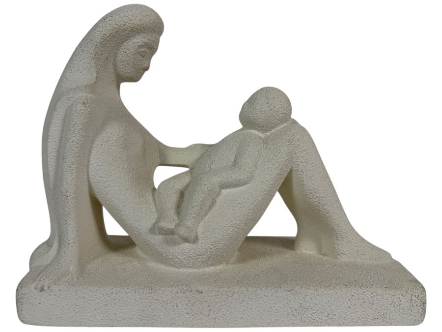 Vintage 1990s Royal Haeger 'Mother and Child' Ceramic Statue 14W X 5.5D X 11.5H