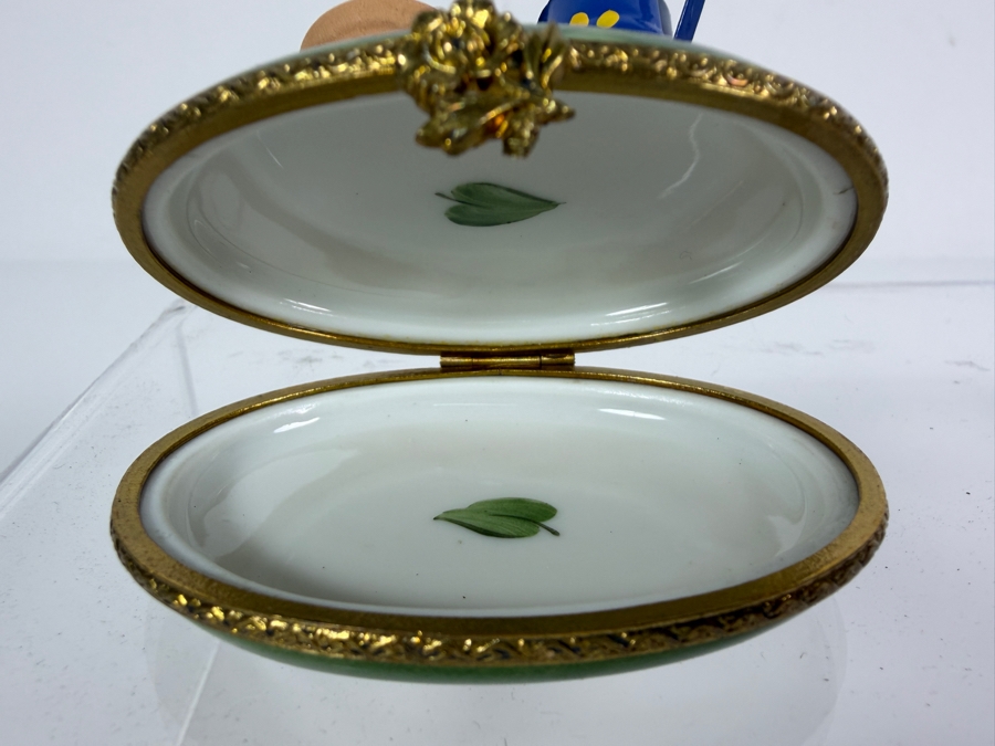  Hand-painted French Limoges Porcelain Trinket Box 2.5'W [Photo 4]
