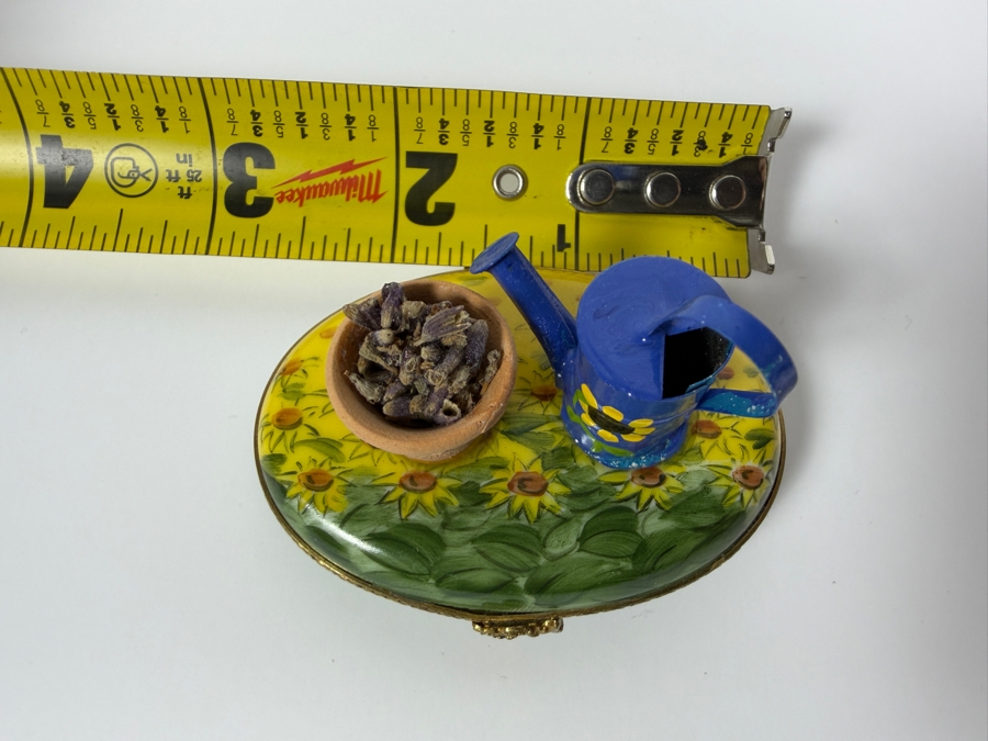  Hand-painted French Limoges Porcelain Trinket Box 2.5'W [Photo 5]