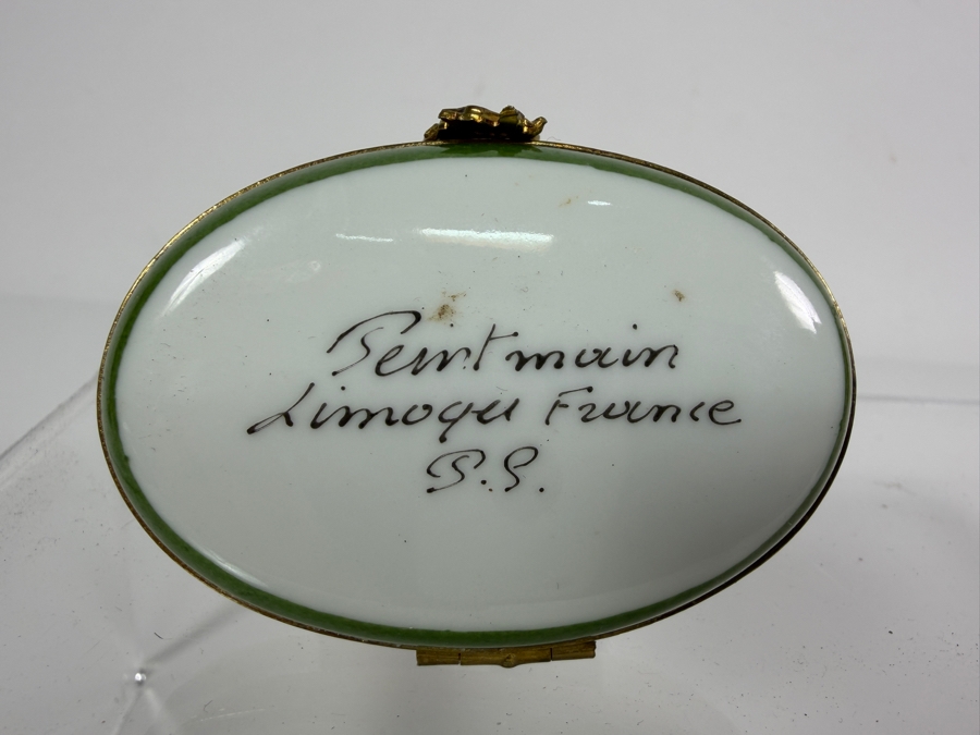  Hand-painted French Limoges Porcelain Trinket Box 2.5'W [Photo 3]