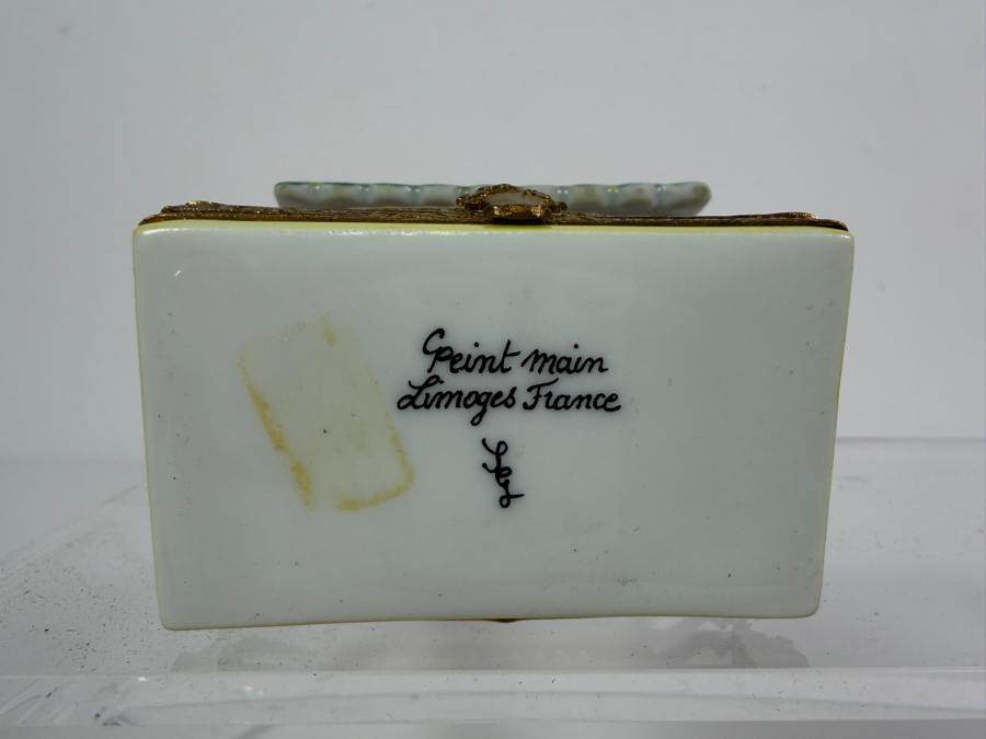  Hand-painted French Limoges Porcelain Trinket Box 2 3/8'W [Photo 4]