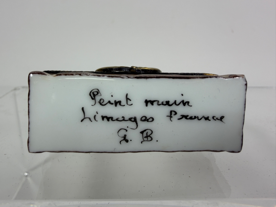  Hand-painted French Limoges Porcelain Trinket Box 2.25'W [Photo 4]