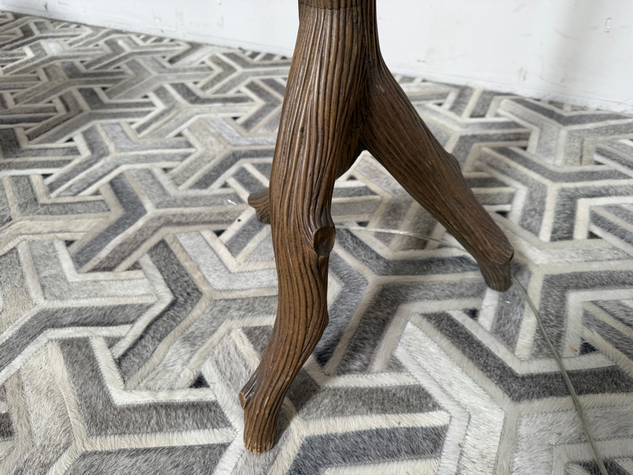 Vintage Mid-Century Modern Rustic Handcrafted Faux Bois Tree Branch Tripod Floor Lamp 63'H [Photo 6]