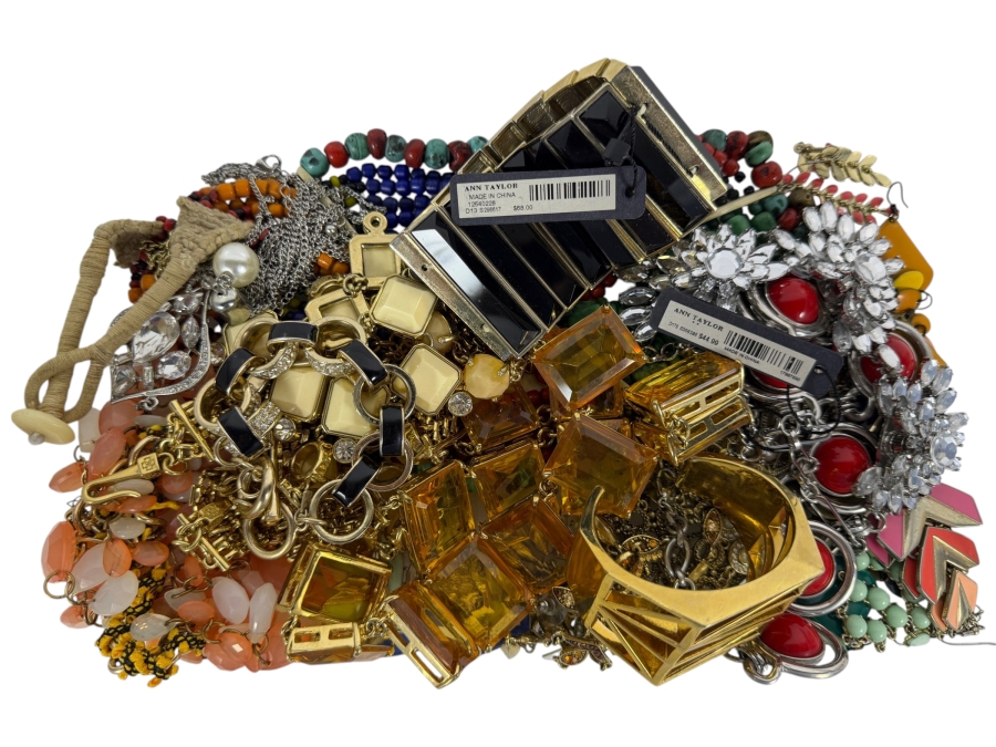 Mixed Lot Of Brand New And Vintage Costume Jewelry Featuring Ann Taylor Pieces With Original Tags