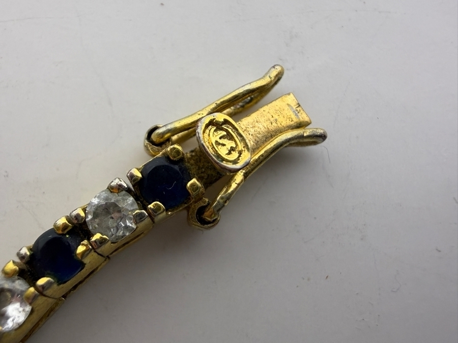 Vintage Sterling Silver Tennis Bracelet 7.25'L 11.8g [Photo 4]
