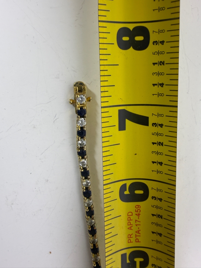 Vintage Sterling Silver Tennis Bracelet 7.25'L 11.8g [Photo 7]