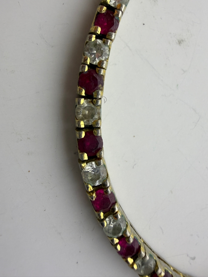 Vintage Sterling Silver Tennis Bracelet 7.25'L 11.9g [Photo 2]