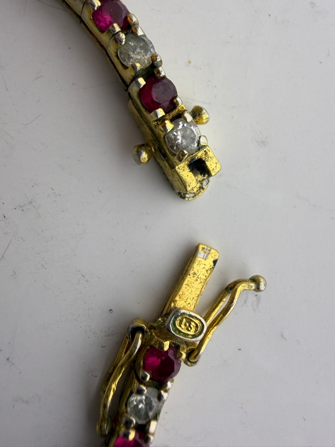 Vintage Sterling Silver Tennis Bracelet 7.25'L 11.9g [Photo 3]