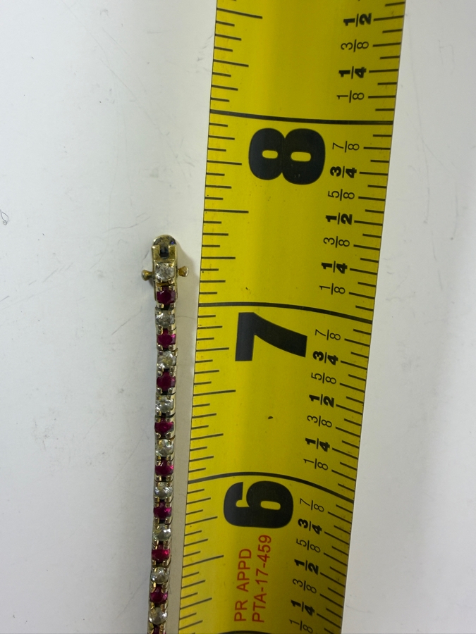 Vintage Sterling Silver Tennis Bracelet 7.25'L 11.9g [Photo 6]