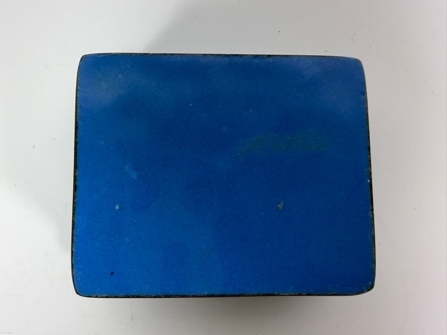 Vintage Kelvin Chen Limited Edition Enameled Copper Trinket Box Featuring a Hand-painted Reproduction of Vincent van Gogh's Bedroom in Arles 3.5W X 2.5D X 1.25H [Photo 3]