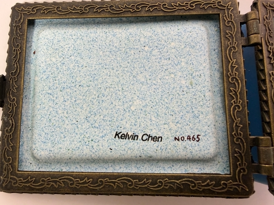 Vintage Kelvin Chen Limited Edition Enameled Copper Trinket Box Featuring a Hand-painted Reproduction of Vincent van Gogh's Bedroom in Arles 3.5W X 2.5D X 1.25H [Photo 5]