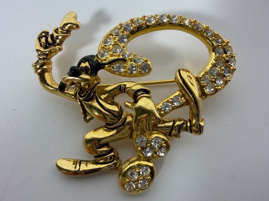Vintage Disney Napier Goofy Rhinestone Question Mark Brooch Pin [Photo 2]