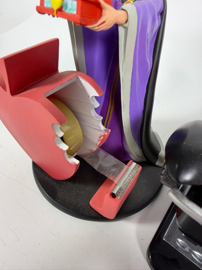 Just Added - Disney Catalog Store Exclusive Villains 4 Piece Hand Painted Sculpted Resin Desk Office Accessories Set Evil Queen Tape Dispenser Cruella Stapler Ursula Pen Pencil Holder Maleficent Clock 4' - 6'H [Photo 6]