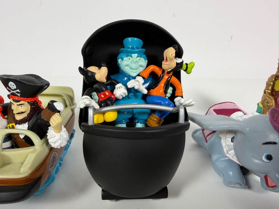 Just Added - Disney Theme Park Collection Diecast Metal Vehicles 5 Piece Set Alice In Wonderland Pirates Of The Caribbean Haunted Mansion Dumbo Peter Pan Flight Ride Vehicles Collectible [Photo 2]