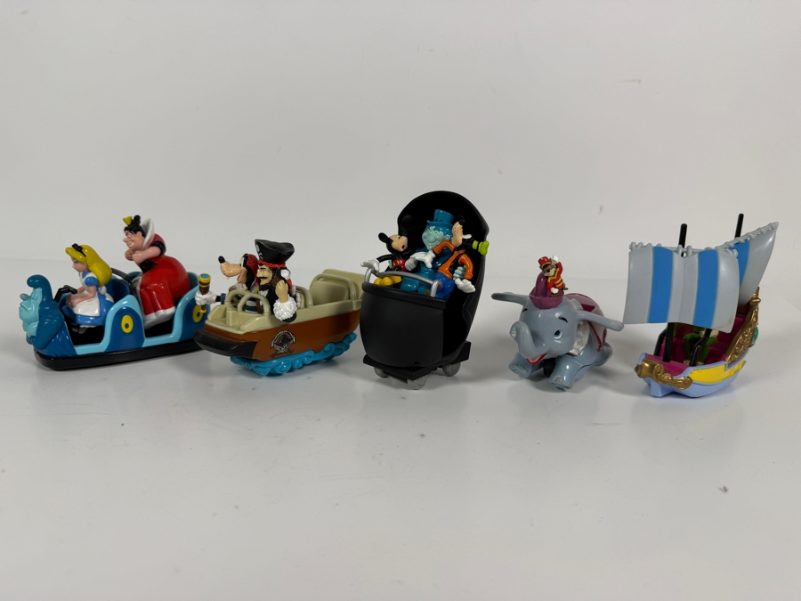 Just Added - Disney Theme Park Collection Diecast Metal Vehicles 5 Piece Set Alice In Wonderland Pirates Of The Caribbean Haunted Mansion Dumbo Peter Pan Flight Ride Vehicles Collectible [Photo 7]