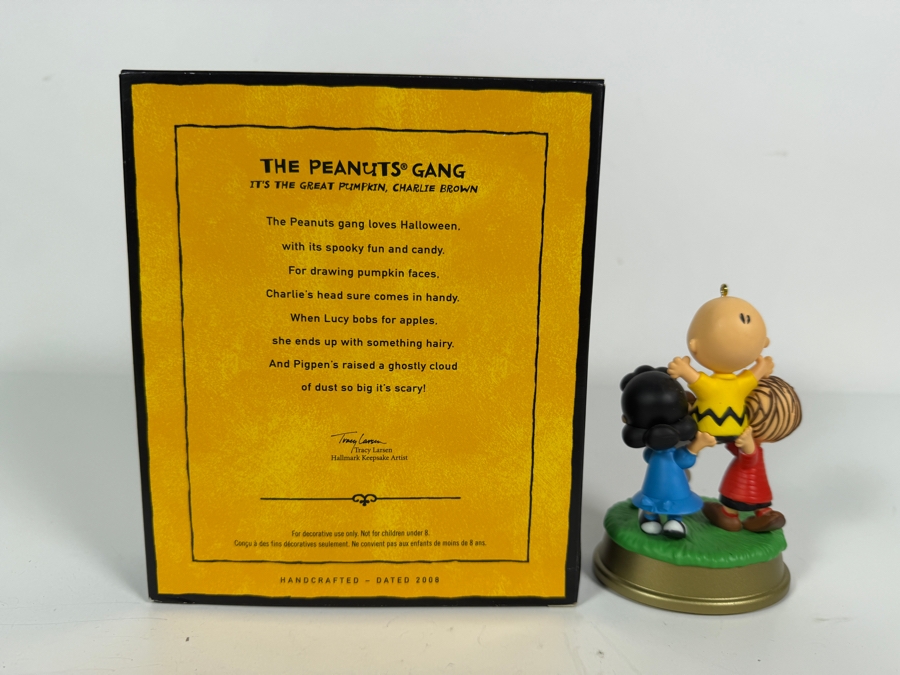 Just Added - 2008 Hallmark Keepsake The Peanuts Gang Its The Great Pumpkin Charlie Brown 4 Halloween Mini Ornament Set And 2020 70 Years with the Peanuts Gang! Magic Sound Figurine [Photo 4]